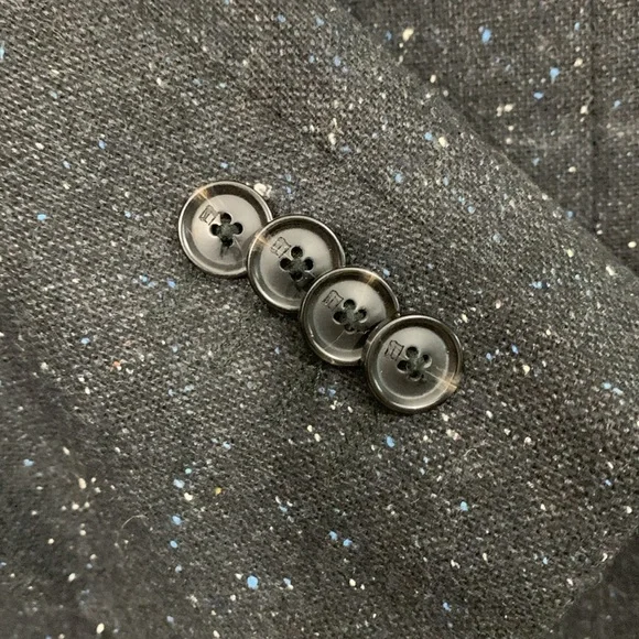Scotch & Soda Black, Royal Blue, White Unlined Tweed 2 Button Sports Coat size M